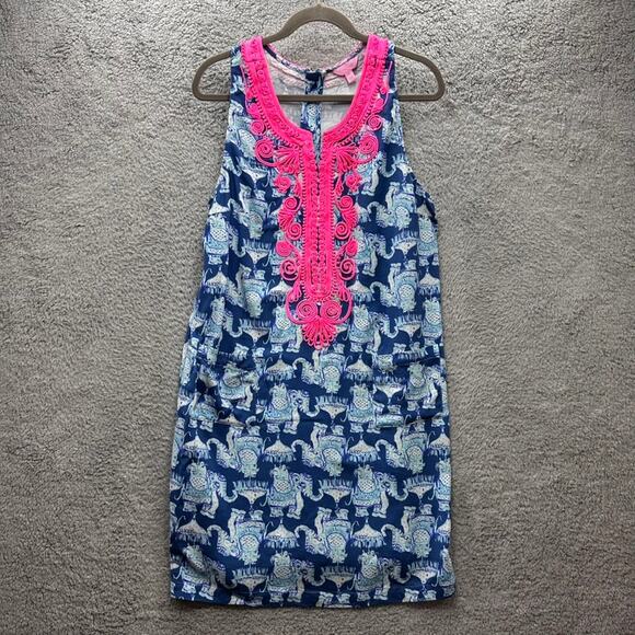 Lilly Pulitzer Dresses & Skirts - Lilly Pulitzer Size 16 Carlotta Stretch Shift Dress Joy Ride Elephant Coastal